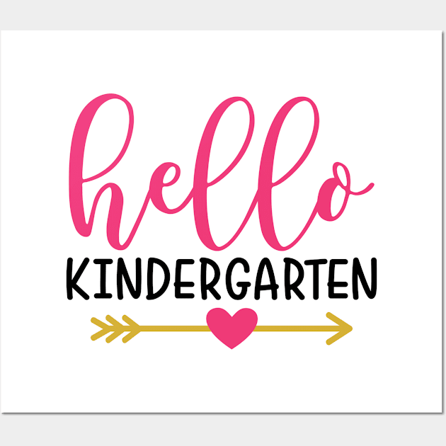 Hello Kindergarten Kids Back to School Cute Wall Art by ThreadSupreme